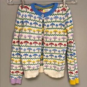 Mini Boden Blue and Red Fair Isle Cardigan Sweater
